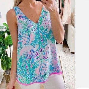 Lilly Pulitzer Florin Sleeveless Reversible V-Neck Top Size XS